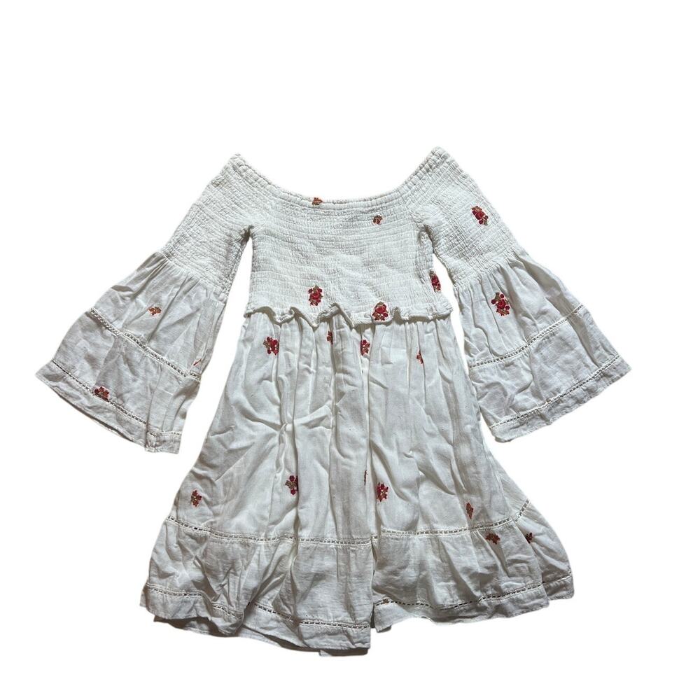 Free People Counting Daisies Embroidered Off The Shoulder Floral Dress Size XS